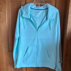 Champion Women's Light Spring Aqua colored Hoodie Jacket